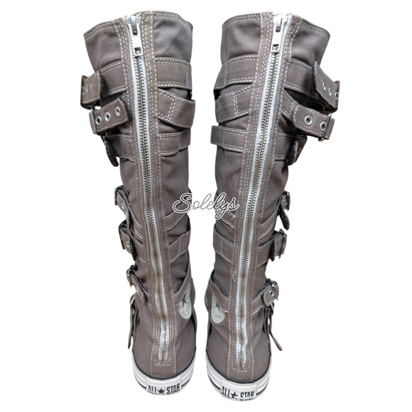 Converse 2012 XXHI 7 Multi Strap Grey Buckle Knee High Sneaker Boot M9 W11 RARE - Picture 14 of 15